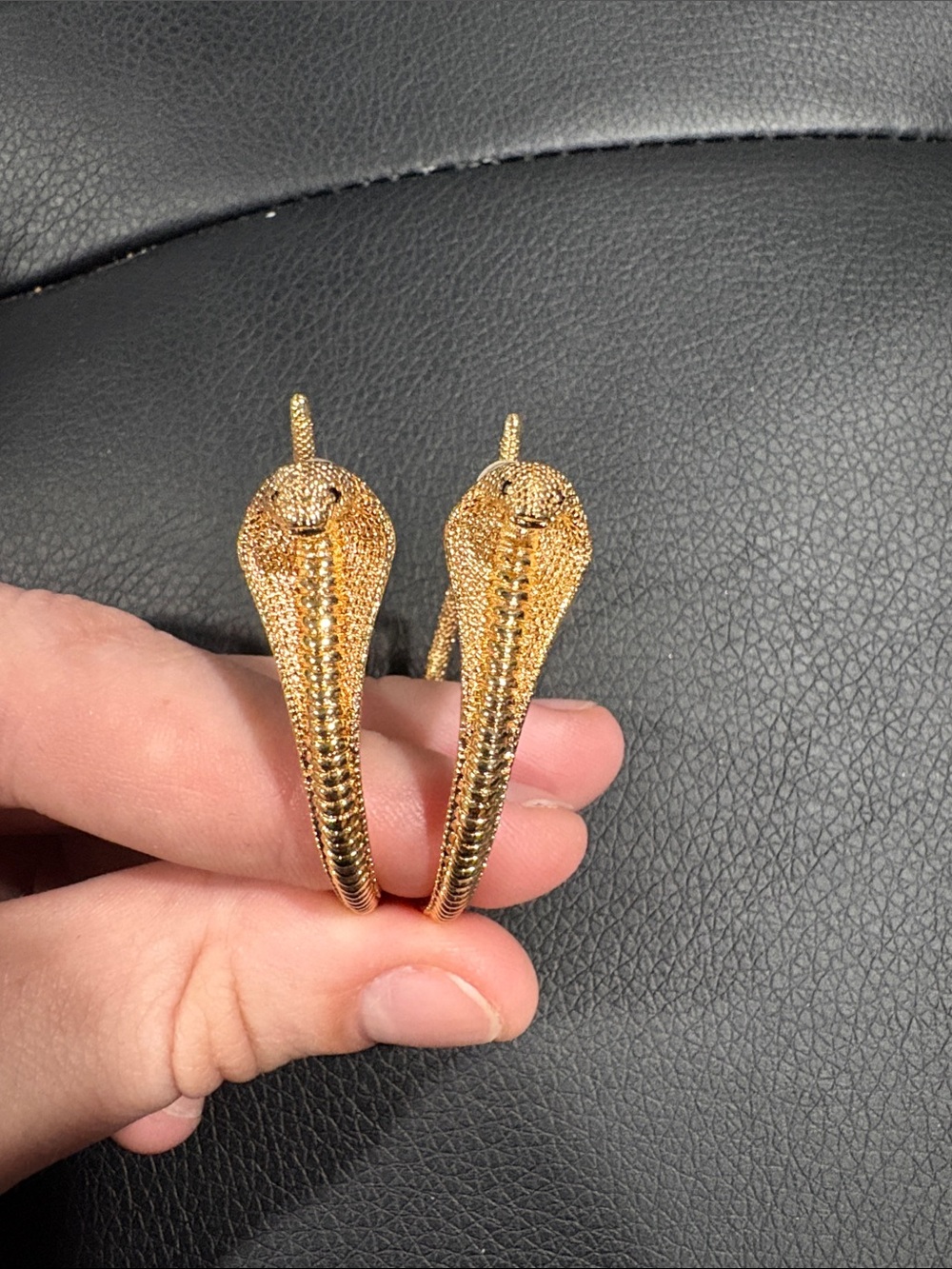 Gold Cobra Hoop Earrings - Women Jewelry
